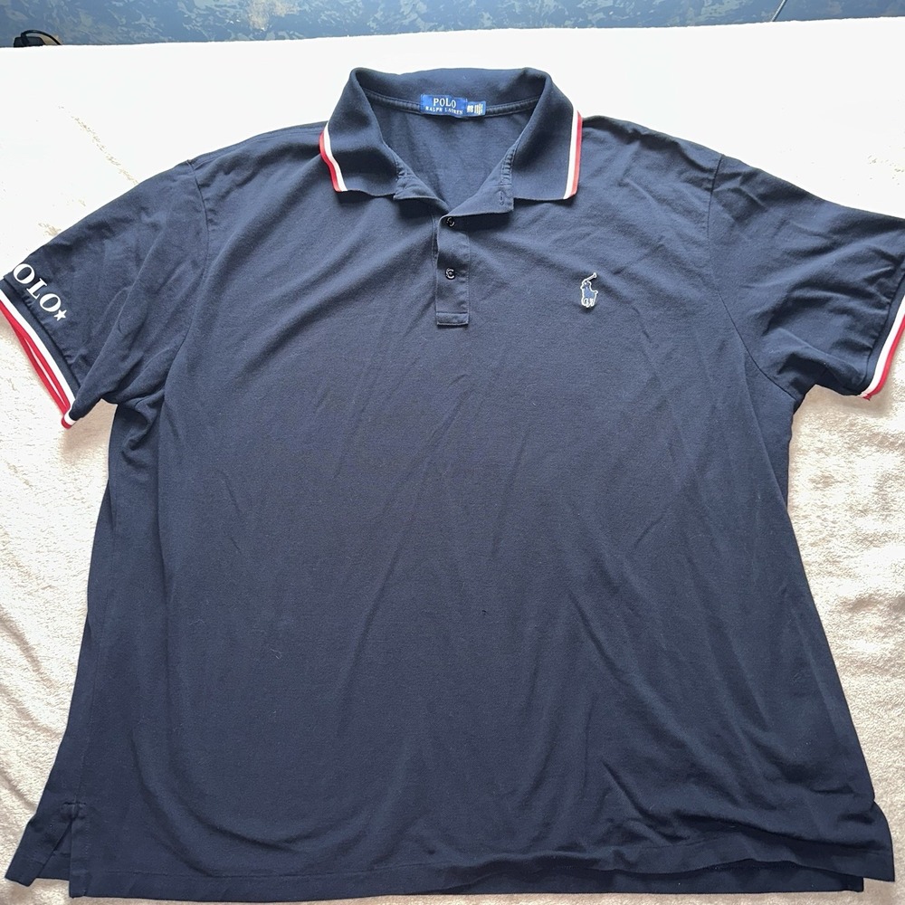 Polo Ralph Lauren Men 3XBT Blue Polo Shirt Graphic Under Collar Big Pony 3XL - Picture 2 of 12